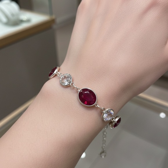 Artisan Faceted Ruby & Glass 3 piece Necklace Set - Picture 3 of 13